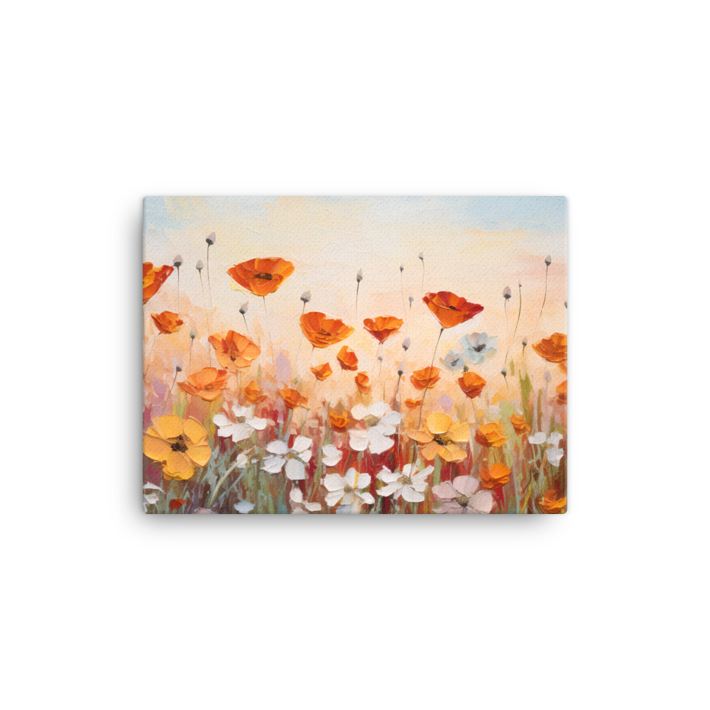 Leinwand Impasto-Druck "Blumenwiese am Abend"