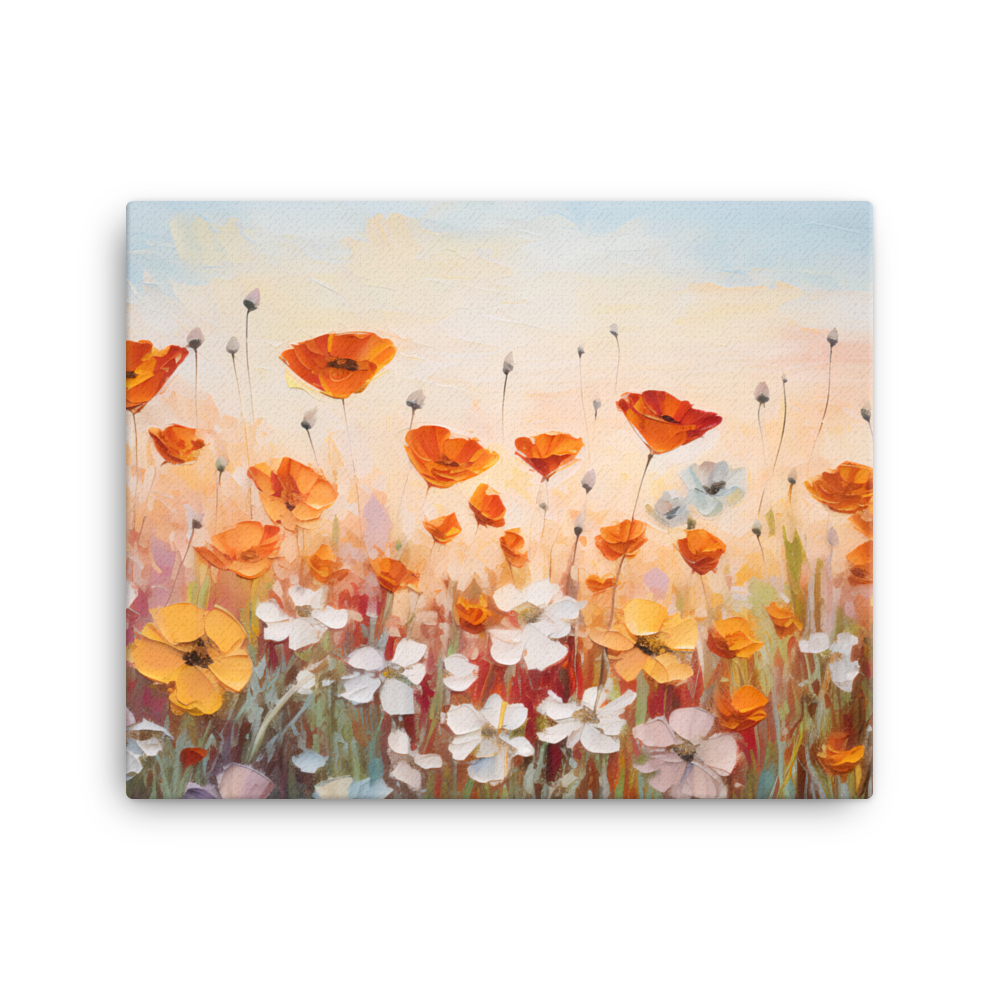 Leinwand Impasto-Druck "Blumenwiese am Abend"