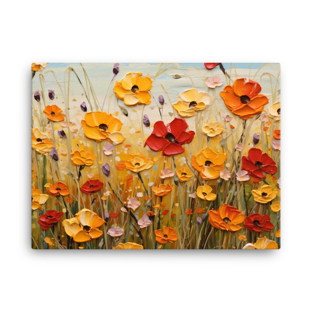 Leinwand Impasto-Druck "Blumenwiese