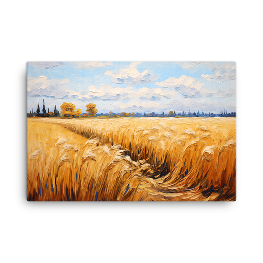 Leinwand "Impasto-Druck Kornfeld Toskana"