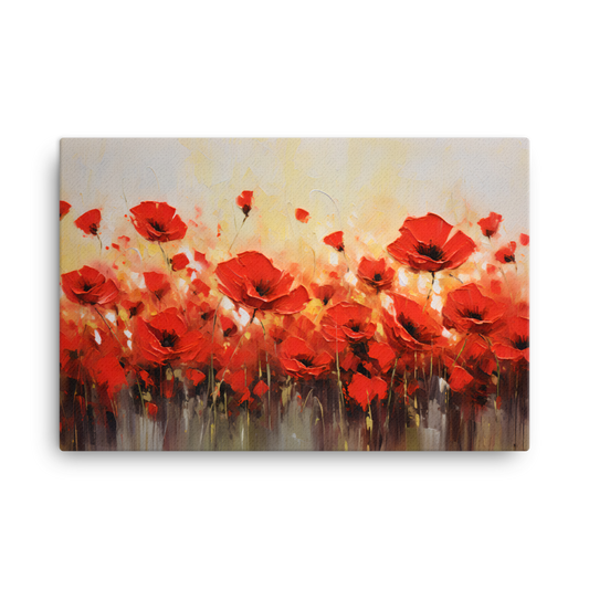 Leinwand Impasto-Druck "Mohnblumen Wiese"