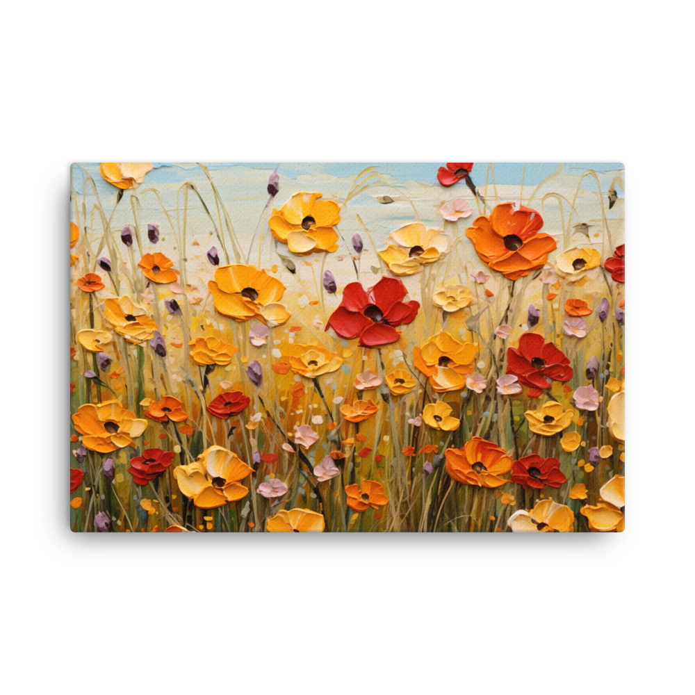 Leinwand Impasto-Druck "Blumenwiese