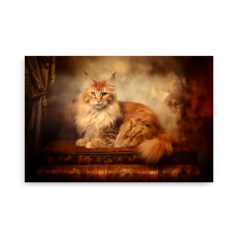 Poster " Maine Coon Anthotypie Katze" Variante 2