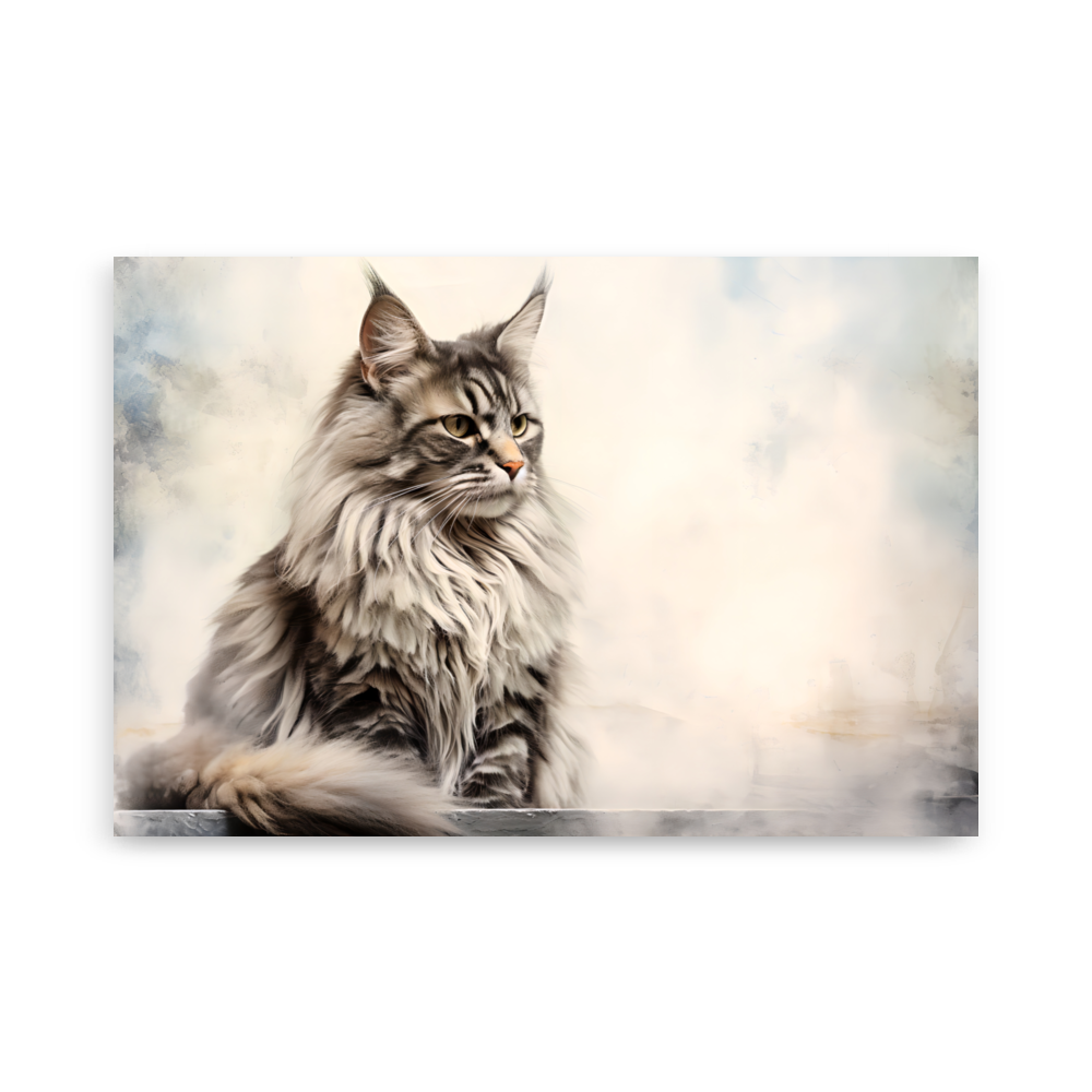 Poster "Maine Coon Anthotypie Katze" Variante 1