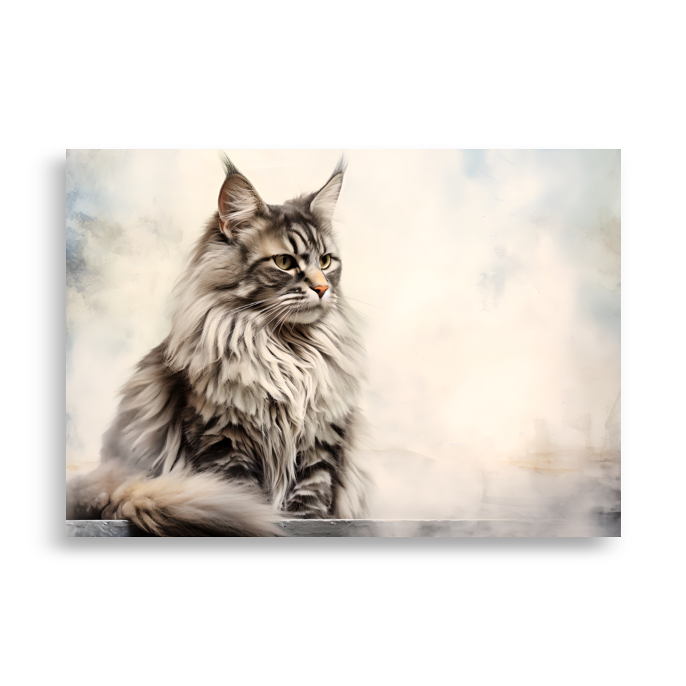 Poster "Maine Coon Anthotypie Katze" Variante 1